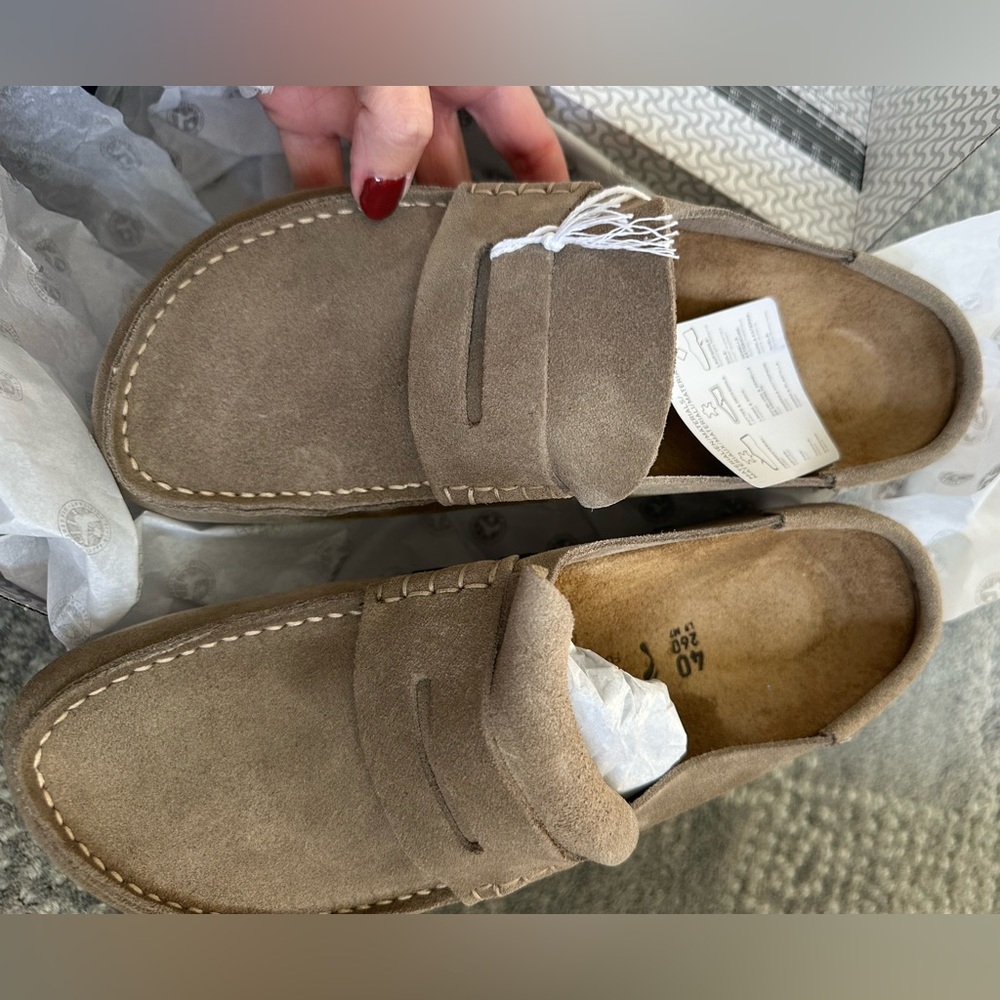 Birkenstock Naples Wrapped Sandals in Taupe